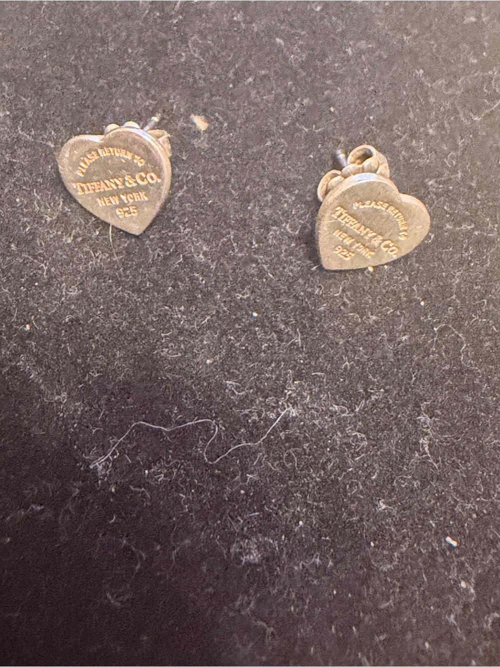Tiffany & Co. Heart Stud Earrings in Silver Tone